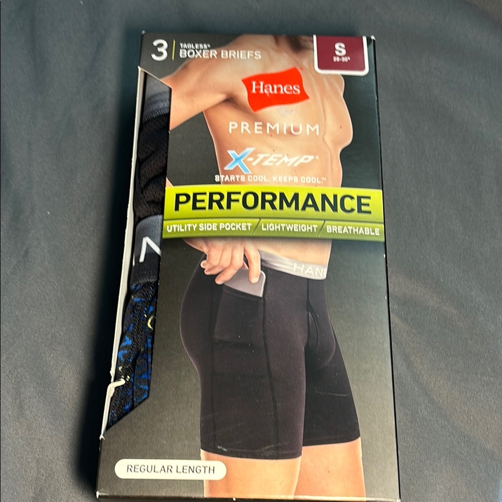 Hanes Premium Black Boxer Briefs